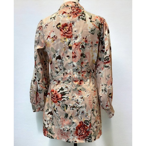 Anthropologie Mare Mare Shirt Dress Pink Floral Womens S Jacket Belt Cottagecore - Picture 2 of 14